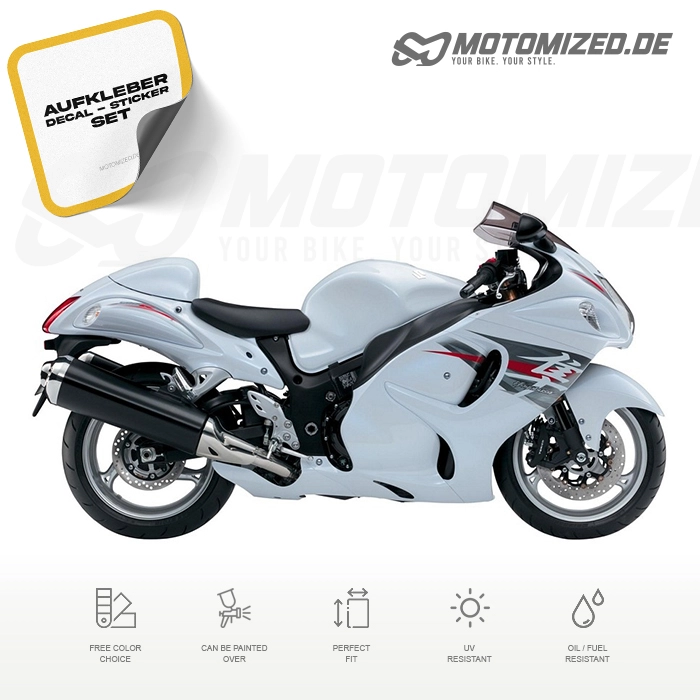 Suzuki Hayabusa 2012 in weiß mit Aufkleber-Dekor