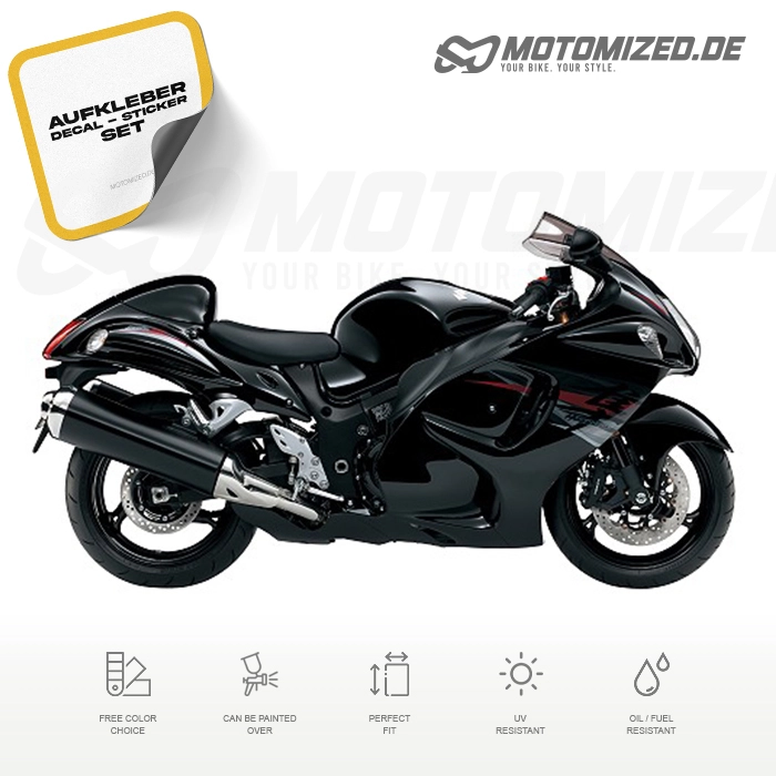 Suzuki Hayabusa 2012 in schwarz mit Aufkleber-Dekor