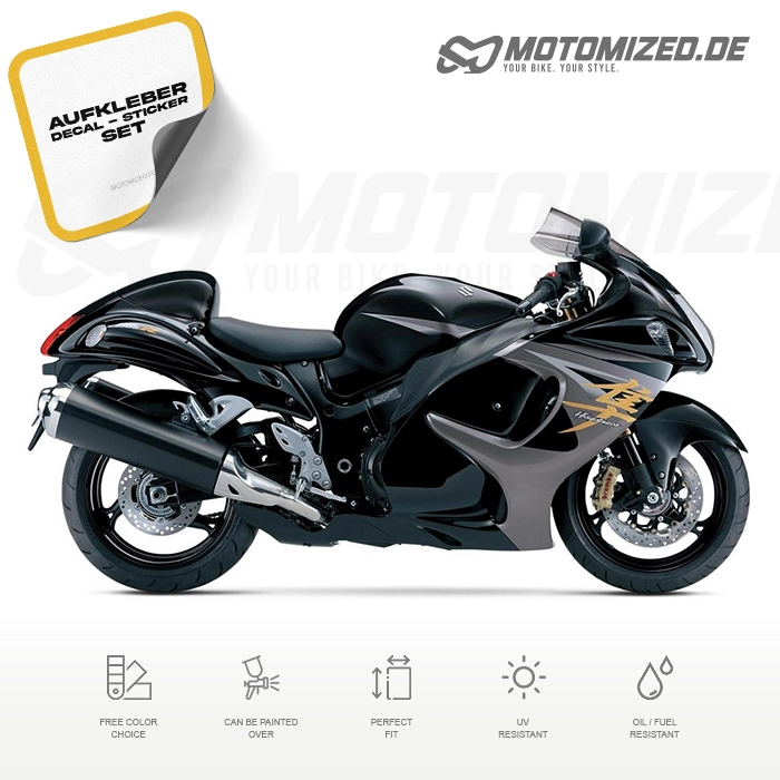 Suzuki Hayabusa 2014 in schwarz mit Aufkleber-Dekor