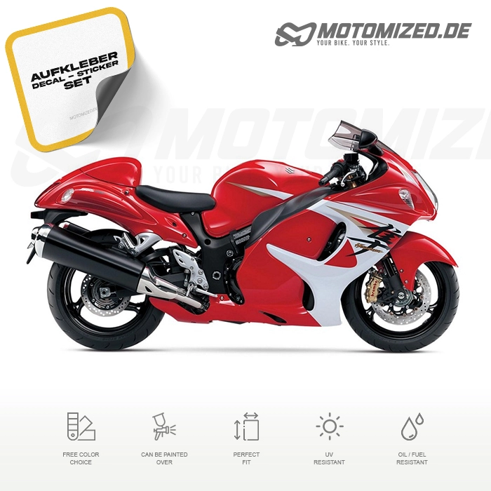 Suzuki Hayabusa 2014 in rot mit Aufkleber-Dekor