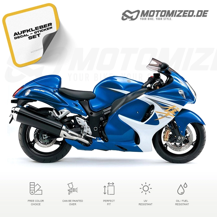 Suzuki Hayabusa 2014 in blau mit Aufkleber-Dekor