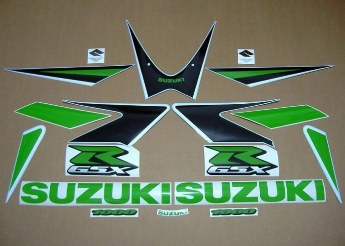 Suzuki GSX-R 1000 2005-2006 with Lime-Green Motorcycle Decals