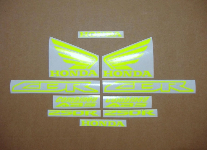 Honda CBR 250R with Neon-Yellow Motorcycle Decals