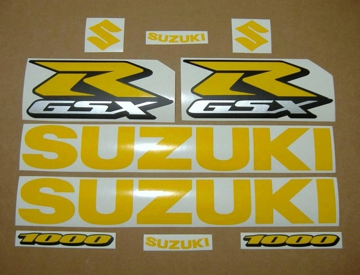 Suzuki GSX-R 1000 Universal with Yellow Motorcycle Decals