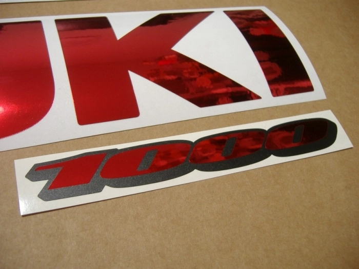 Restauration Aufkleber-Set für Suzuki GSX-R 1000 Universal in Chrome Rot