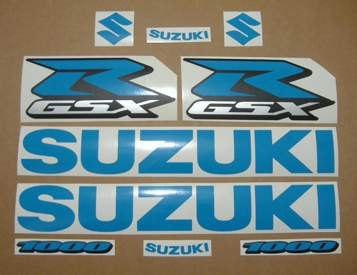 Suzuki GSX-R 1000 Universal with Lightblue Motorcycle Decals