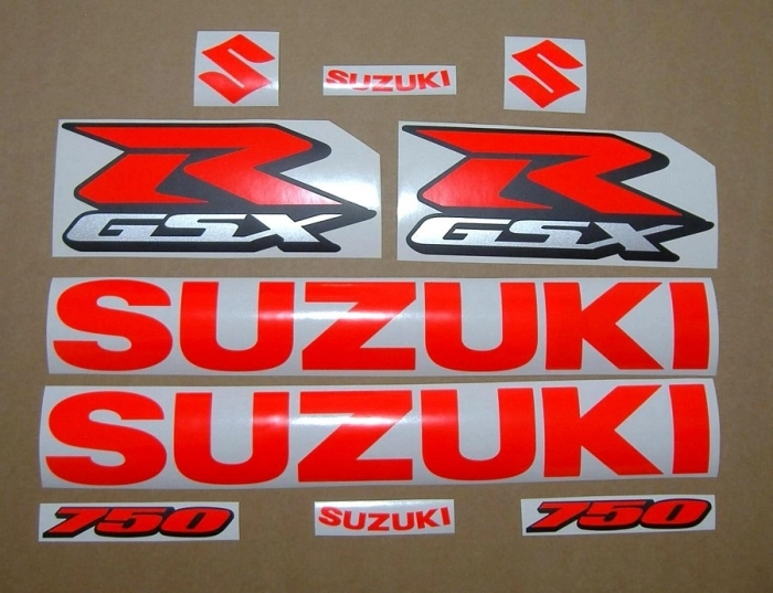 Suzuki GSX-R 750 Universal with Neon-Red Motorcycle Decals