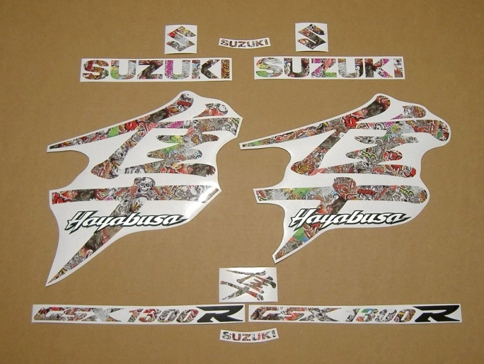 Suzuki Hayabusa 1999-2007 with Graffiti Motorcycle Decals