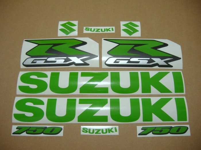 Suzuki GSX-R 750 Universal with Lime-Green Motorcycle Decals