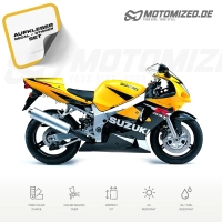 Suzuki GSX-R 600 2002 with Yellow/Black Motorcycle Decals