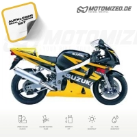 Suzuki GSX-R 600 2003 with Yellow/Black Motorcycle Decals