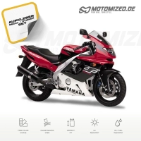 Yamaha YZF-600R 1998 with Red/Black/White Motorcycle Decals