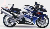 Suzuki TL 1000R 1998 with White/Blue Motorcycle Decals