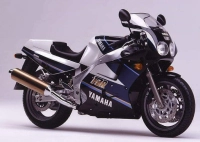 Yamaha FZR 1000 1990 with Black/Blue/White Motorcycle Decals