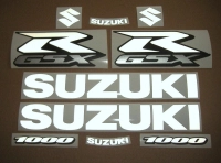 Suzuki GSX-R 1000 with Reflective White Motorcycle Decals