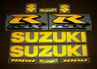 Suzuki GSX-R 1000 with Reflective Yellow Motorcycle Decals