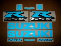 Suzuki GSX-R 750 - Reflektierend Blau - Aufkleber-Dekor