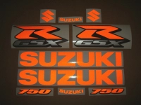 Suzuki GSX-R 750 with Reflective Orange Motorcycle Decals