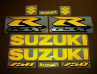 Suzuki GSX-R 750 with Reflective Yellow Motorcycle Decals