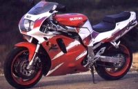Suzuki GSX-R 750 1993 in rot/weiß mit Aufkleber-Dekor