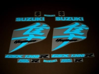 Suzuki Hayabusa 2008-2015 with Reflective Blue Motorcycle Decals