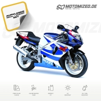 Suzuki GSX-R 750 2000 in weiß/blau mit Aufkleber-Dekor