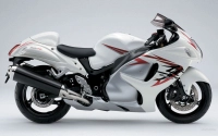 Suzuki Hayabusa 2008 with White/Red Motorcycle Decals