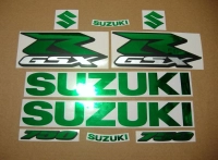 Suzuki GSX-R 750 Universal with Chrome Green Motorcycle Decals