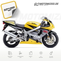 Suzuki GSX-R 750 2003 in gelb/grau mit Aufkleber-Dekor
