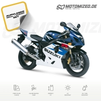 Suzuki GSX-R 750 2004 in weiß/blau mit Aufkleber-Dekor