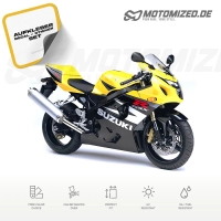 Suzuki GSX-R 750 2004 with Yellow/Black Motorcycle Decals