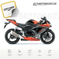 Suzuki GSX-R 750 2008 with Black/Red Motorcycle Decals