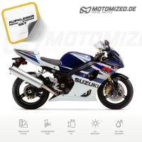 Suzuki GSX-R 1000 2004 in weiß/blau mit Aufkleber-Dekor