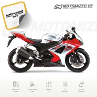 Suzuki GSX-R 1000 2007 with Silver/Red Motorcycle Decals