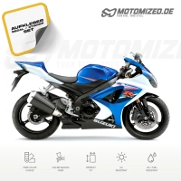 Suzuki GSX-R 1000 2007 with White/Blue Motorcycle Decals