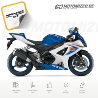 Suzuki GSX-R 1000 2008 with White/Blue Motorcycle Decals
