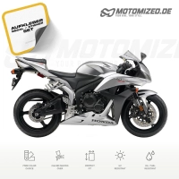 Honda CBR 600RR 2008 with Silver Motorcycle Decals