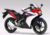Honda CBR 125R 2012 with White/Blue Motorcycle Decals
