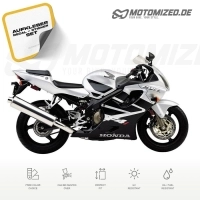 Honda CBR 600 F4i 2002 with Silver/Black Motorcycle Decals