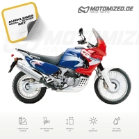 Honda XRV 750 Africa Twin 2002 with Blue/Red Motorcycle Decals