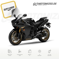 Yamaha YZF-R1 2009 with Black EU Motorcycle Decals