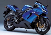 Kawasaki ZX-6R 2006 with Blue Motorcycle Decals
