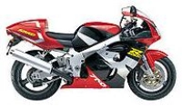 Suzuki GSX-R 750 1997 in rot/schwarz/silber mit Aufkleber-Dekor