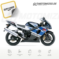 Suzuki GSX-R 1000 2003 in weiß/blau mit Aufkleber-Dekor