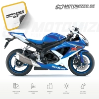 Suzuki GSX-R 600 2008 with White/Blue Motorcycle Decals