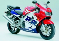 Honda CBR 919RR 1999 with White/Red/Blue Motorcycle Decals