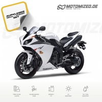 Yamaha YZF-R1 2010 with White Motorcycle Decals