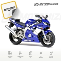 Yamaha YZF-R6 1999 with Blue Motorcycle Decals