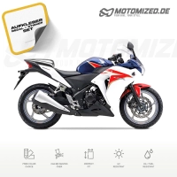 Honda CBR 250R 2012 with White/Blue Motorcycle Decals