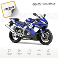 Yamaha YZF-R6 2001 with Blue Motorcycle Decals